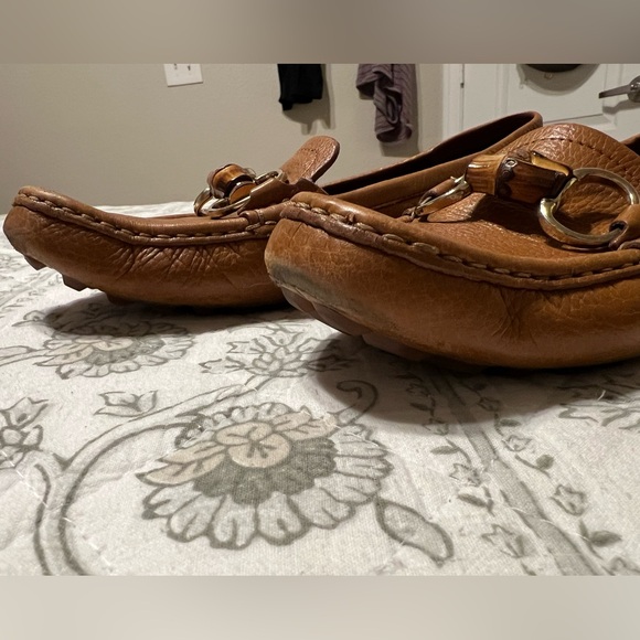 VINTAGE GUCCI LEATHER DRIVING BAMBOO HORSEBIT LOAFER TAN SIZE 36.5 EU / 6.5 US - Picture 8 of 12